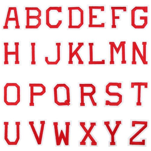 26 StüCk Buchstaben Zum AufbüGeln, a-Z Alphabet Patches, Bestickte Buchstaben FüR Kleidung, HüTe, Taschen, Diy Dekoration, Rot von Operitacx