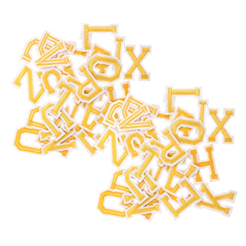 Operitacx 26St Buchstaben-Patch Flecken Herz-Stickerei-Patch gestickte Applikationen mit Buchstaben repair patch fix patch englische buchstabenpatches bequeme Bügelflicken Banner Golden von Operitacx