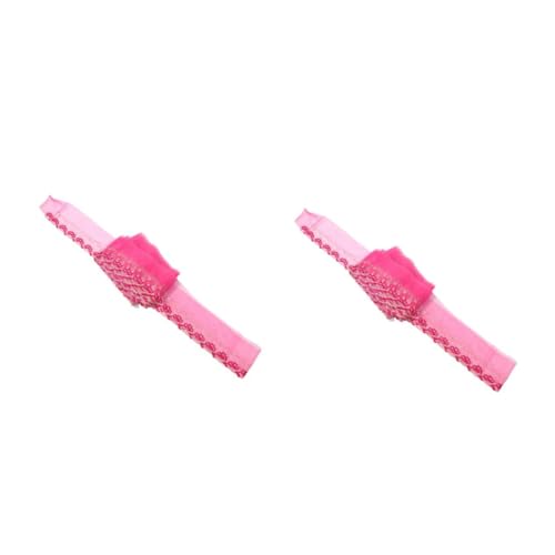 Operitacx 2St Accessoires aus Mesh-Spitze dekoration Burgunder Band rosiger Spitzenbesatz Spitzenapplikation Spitzenband Spitzenstoffbesatz Puppen-Nähprojekt Brautbandschärpe Polyester Rosy von Operitacx