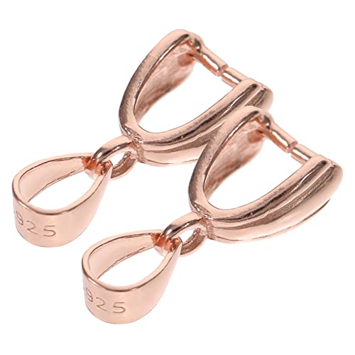 Operitacx 2St Anhängerclip goldene Anhänger Charme Gold Ringe Verschlüsse Schmuck aus Sterlingsilber Clip aus reinem Silber Einfassungen für die Schmuckherstellung 925 Silber Rose Gold von Operitacx