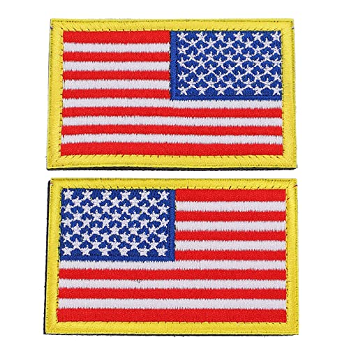 Operitacx 2St Aufnäher mit amerikanischer Flagge patch patch Langlebiger Patch army patch Stolz Abzeichen aufkleber Arm-Schulter-Patches Hut dekorativer Patch Stoff Yellow von Operitacx