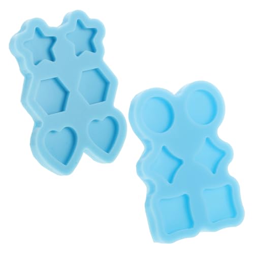 Operitacx 2St -Form Die Silikonform Mini-Ohrringformen Gießformen für Schmuck Sterneformen Herzformen Sternformen aus Silikon Gießformen aus Epoxidharz Harz-Epoxid-Formen Kieselgel Blue von Operitacx