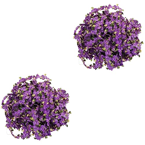 Operitacx 2St Wasserlösliche Spitze the weddi hochzeits dekoration dekoringe Stoff mit Blumenbesatz Kleidung Spitzenband handgefertigtes Kleid mit Spitzenbesatz Stoffbesatz Polyester Violet von Operitacx