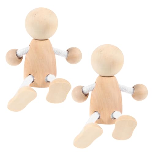 Operitacx 2St hölzerner Mann Figuren für Kinder Unfertige Kokeshi-Puppen handbemalte Puppen Rayan Spielzeug für holzfiguren DIY Holzspielzeug unfertige Holzpuppe holzdekor selber machen von Operitacx