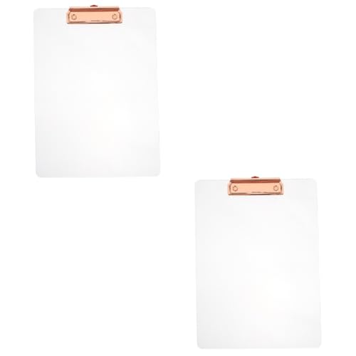 Operitacx 2St transparenter Ordner roségoldenes Klemmbrett kleines Klemmbrett schreibtafel buchstabentafel übersichtliche Zwischenablage Mehrzweck-Klemmbrett für das Büro Acryl Rose Gold von Operitacx