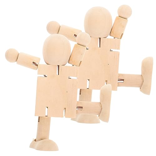 Operitacx 2Stücke Holzpuppen DIY Holzfiguren Für Handbemaltes Puppenhandwerk Tischdekoration Und Lernspielzeug Für Zuhause Und Kindergarten von Operitacx