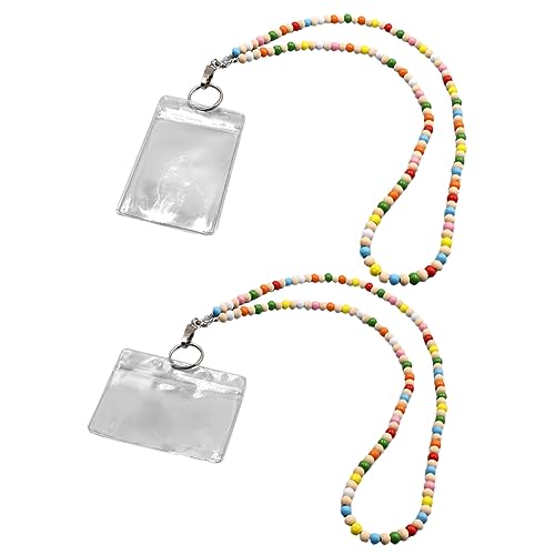 Operitacx 2pcs Holzperlen Hängen Lanyard Mit Id -abzeichen Halter Dekorative Lanyard Für Id -karte von Operitacx