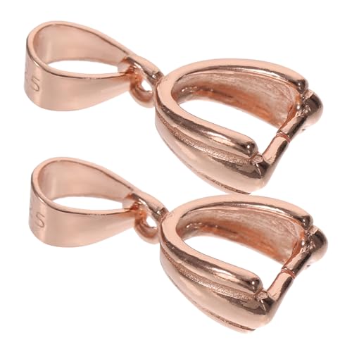 Operitacx 2st Anhängerclip Silberne Schließe Verschlüsse Geschichtete Halskette Für Frauen Schmuck Silberhalsketten Für Frauen Verschluss Bügel Perle Anhänger Verbinder 925 Silber Rose Gold von Operitacx