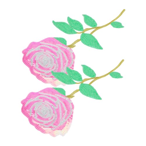 Operitacx 2st Stickerei-rosen Kleidungsflicken Gestickte Aufnäher Gestickter Aufnäher Mit Blumen Jeansflicken Diy-patches Patches Nähen Gestickte Patches Zum Aufbügeln Rosenstifte Stoff Rosa von Operitacx