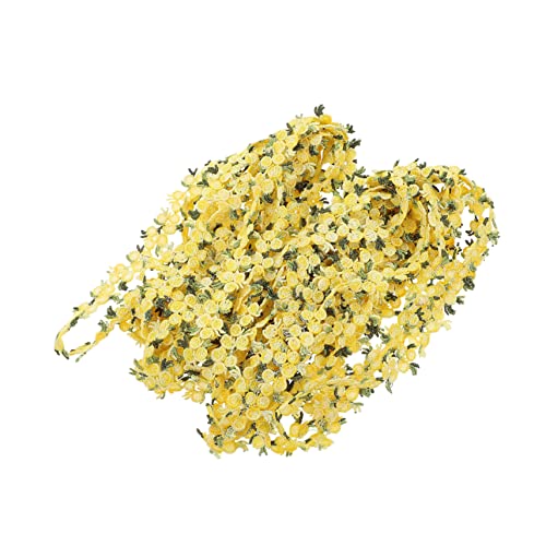 Operitacx 2st Wasserlösliche Spitze Geschenkbänder Für Spitzenbesticktes Zierband Bastelspitzenband Blumenband Girlande Braut Kopfschmuck Weißes Spitzenband Yellow Polyester von Operitacx