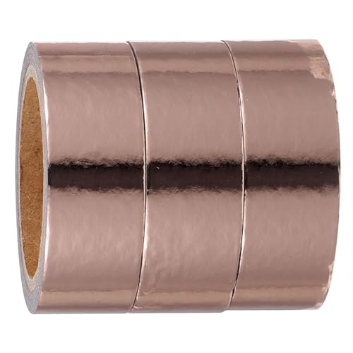 Operitacx 3 Rollen Goldfolienband Geschenkpapier Klebestreifenrolle Punkt kassetten zierband selbstklebend Klebeband für die Dekoration Notizbuch DIY Washi Tape Japanisches Papier Rose Gold von Operitacx