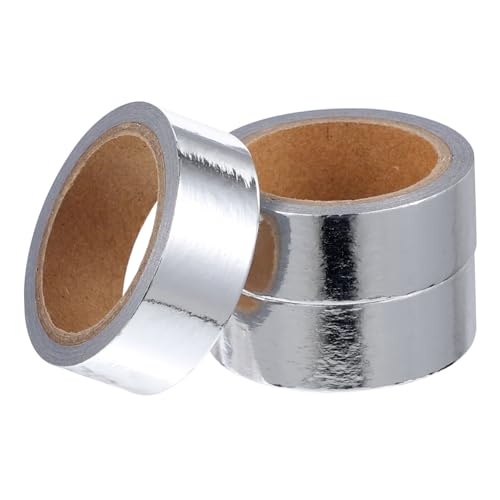 Operitacx 3 Rollen Goldfolienband kassetten the washi tape Tischband metallisch Papierklebeband zum Malen Klebeband für Scrapbooking Klebeband für die Dekoration Japanisches Papier Silver von Operitacx