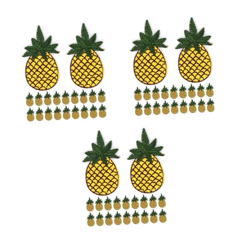 Operitacx 3 Sätze Ananas -stickerei Patch Ananas Wärmepolster-anti-scenen-handschuhe Hilfsananas Gehäkelter Obst-aufnäher Zum Aufnähen Ananaseisen Auf Patch Stickgarn 20 Stück * 3 von Operitacx