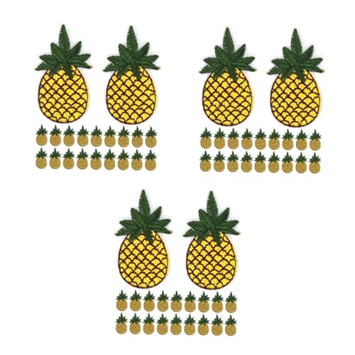 Operitacx 3 Sätze Ananas -stickerei Waschbare Anti-scenen-handschuhe Bestickte Ananas Abzeichen Ananas Dekorative Ananas Cartoon-patches Tropische Applikationen Stickgarn 20 Stück * 3 von Operitacx