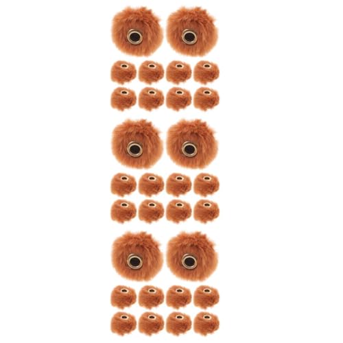 Operitacx 3 Sätze Fellknäuel-anhänger Diy-pompons Kleine Pompons Mini-fellbälle Pompons Zum Stricken Kunstpelzperlen Kugelanhänger Aus Kunstpelz Künstliches Kaninchenfell Brown 10 Stück * 3 von Operitacx