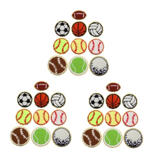 Operitacx 3 Sätze Fußball-stickpatch Fußball Patch Eisen Auf Patch Aufbügeln Patch Aufnäher Für Jacken Gestickte Flicken Zum Aufbügeln Basketball-aufnäher Zum Aufbügeln Chenille 10 Stück * 3 von Operitacx