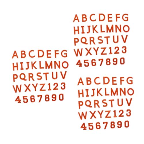 Operitacx 3 Sätze Gestickte Aufnäher Stickerei Buchstaben Aufnäher Aufbügeln Hut-appliance-patch Hosenflicken-aufkleber Aufnäher Für Bekleidungskappen Stickgarn Orange 72 Stück * 3 von Operitacx