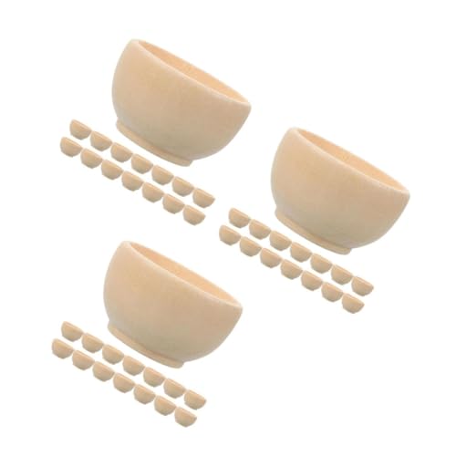 Operitacx 3 Sätze Kleine Holzschale Kleine Relaissicherung Staubschutz Staubstopfen Steckerkappe Staubstecker Deckelfläschchen Kinderdekorationen Handkorb Mini-fläschchen Beige 20 Stück * 3 von Operitacx