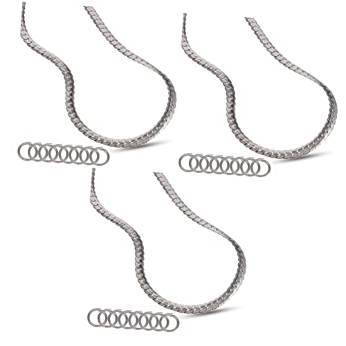 Operitacx 3 Sätze Kubanische Halskette Anhänger Schmuck Mens Necklace Silver Chain Halsketten Für Frauen Hals Hängende Verzierung Halskette Männer Tragbare Halskette Stahl 8 Stück * 3 von Operitacx