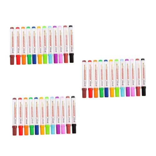 Operitacx 3 Sätze Löschbarer Whiteboard-marker Wasserbasierte Stifte Malstifte Weiße Tafel Bürobedarf Aquarellstifte Whiteboard-handheld Austauschbare Buntstifte Plastik 12 Stück * 3 von Operitacx