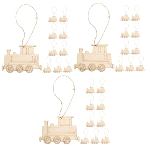 Operitacx 3 Sätze Lokomotive Anhänger Zug Holzscheibe Zug Holzanhänger Zug Holzperlen Zug Holzschnitt Zugverzierung Zuganhänger Aus Holz Holzscheiben Für Ornamente 10 Stück * 3 von Operitacx