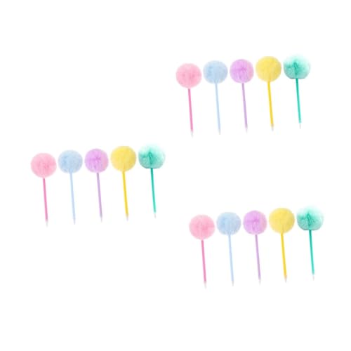 Operitacx 3 Sätze Niedlicher Haarballstift Niedliche Pompon Stifte Schreibstifte Mit Pompon Stifte Flauschig Kugelschreiber Lustiger Stift Süßer Stift Girly-stifte Für Mädchen Pp 5 Stück * 3 von Operitacx