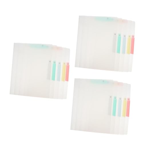 Operitacx 3 Sätze Prüfungsunterlagen Organizer Binder Clips Dokumententasche Transparenter Umschlagtaschen Organizer Transparente Dokumententasche Büro Aktenordner 5 Stück * 3 von Operitacx