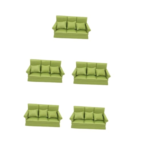 Operitacx 3 Sätze Puppenstubensofa Miniaturstühle für Puppenhaus Miniaturmöbel Mini Sofa für Puppenhaus Sofaset für Puppenhaus Miniatur-Sofastuhl Mini-Puppenhauszubehör PP-Baumwolle Green von Operitacx