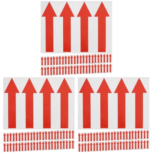 Operitacx 3 Sätze Richtungsaufkleber Pfeilzeichen Feuerlöscherschild Selbstklebend The Office Sticker Aufkleber Schule Bodenmarkierungsaufkleber Aufkleber Mit Pfeilanzeige Rot 100 Stück * 3 von Operitacx