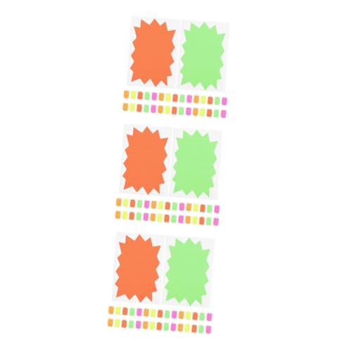 Operitacx 3 Sätze Schild Beschriftungsaufkleber Schilder Zum Platzen Von Sternausschnitten Verkaufsaufkleber Hofverkauf Liefert Selbstklebendes Fluoreszierendes Papier 100 Stück * 3 von Operitacx