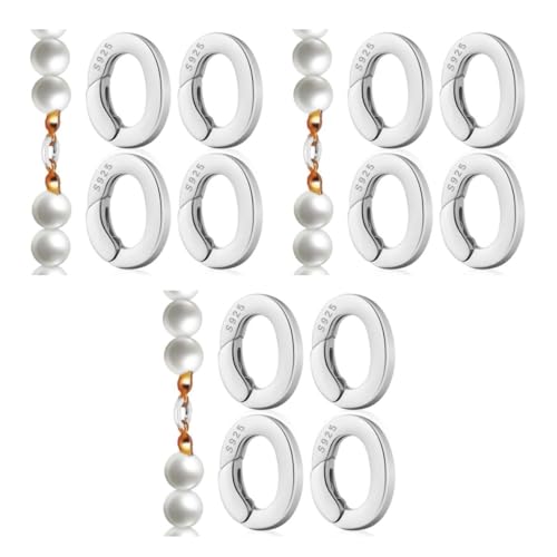 Operitacx 3 Sätze Schmuckschnalle -tops Lagerregal Aufbewahrungskorb Hakenkarabiner Ring Tor Karabinerhaken Halsketten Clips Schmuck Karabiner Federverschlüsse Silber- Silver 4 Stück * 3 von Operitacx