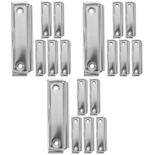 Operitacx 3 Sätze Schreibblockhalter Mini-klemmbretter Clips Sublimations-klemmbrettrohlinge Planke Übersichtliche Zwischenablage Faltbares Klemmbrett Silver Aluminiumlegierung 6 Stück * 3 von Operitacx