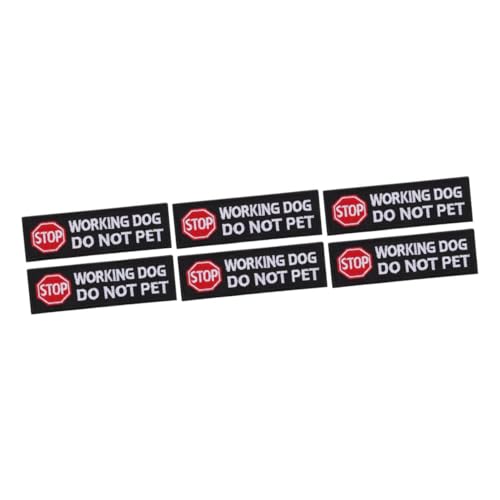 Operitacx 3 Sätze Stickaufnäher Für Haustiertransporter Ich Arbeite Am Patch Hundepflaster Nicht Streicheln Reflektierende Hundeflecken Kennung Des Hundegeschirrs Black Polyester 2 Stück * 3 von Operitacx