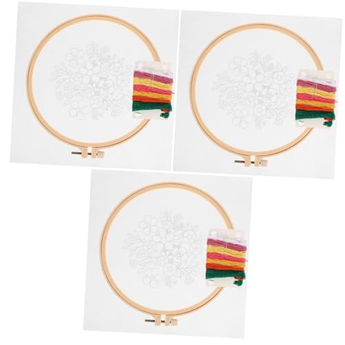 Operitacx 3 Sätze Stickerei-Starter-Kit Nähmaterial Kreuzstich-Kits Nähmaschinenfaden Stanznadel-Kits embroidery set embroidery thread Nähset für den Anfang professionelles Stickset von Operitacx