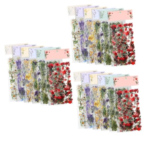 Operitacx 3 Sätze Taschenaufkleber transparente Aufkleber schnelle Aufkleber Haustier Punkt Blumensticker Fensterdekoration basteln Sammelalbum ästhetische Aufkleber Wandaufkleber mit Blumen von Operitacx