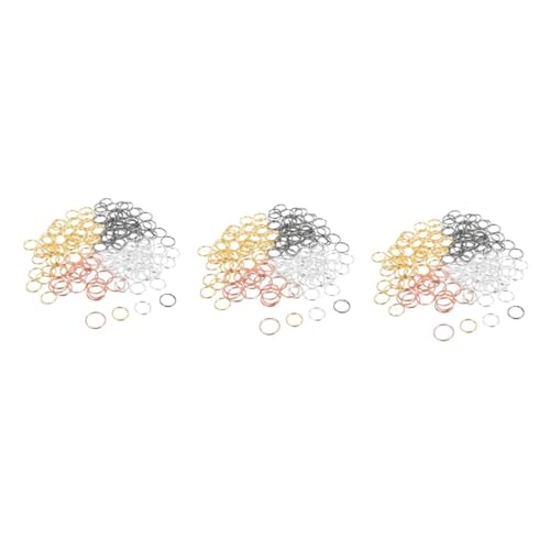 Operitacx 3 Sätze Zubehör Für Schlüsselanhänger Feder-doppelring-schlüsselanhänger Split-ring-kette Spaltringzange Goldener Schlüsselanhänger Flacher Schlüsselanhänger Eisen 170 Stück * 3 von Operitacx