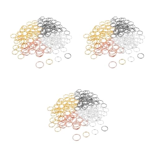 Operitacx 3 Sätze Zubehör Für Schlüsselanhänger Kleine Doppelte Offene Biegeringe Spaltringzange Kleiner Goldener Schlüsselanhänger Flache Schlüsselanhänger Eisen 170 Stück * 3 von Operitacx