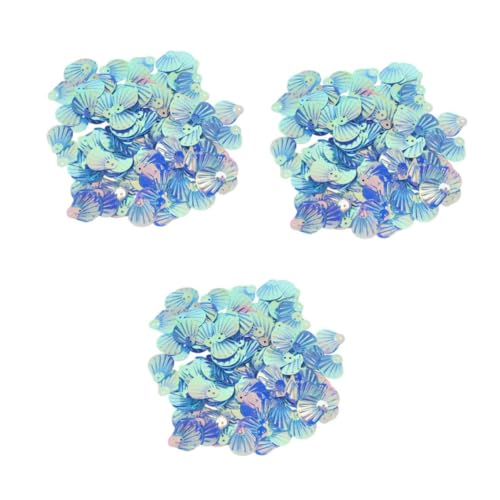 Operitacx 3 Stück 1 Muschel-doppelloch-pailletten Valentinstisch-pailletten Party-pailletten-ornament Pailletten Zum Sticken Jubiläums-pailletten Kleidung Pailletten Diy-dekore Sky-blue Pvc von Operitacx