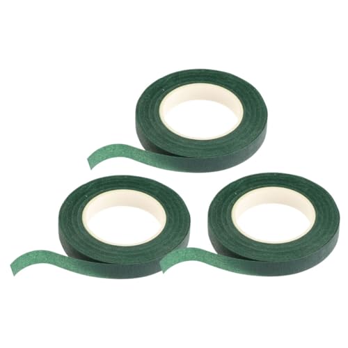 Operitacx 3 Stück Blumenstrauß aus grünem Band Blumenband für frische Blumen grüne Blumenklebeband Floristik Klebeband Grünband Pflanzenzubehör für den Innenbereich Papier Dark Green von Operitacx