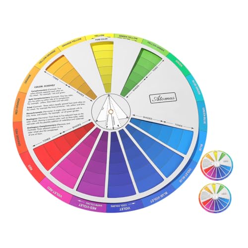 Operitacx 3St Farbpalette Farbräder für den Künstler Farbkreisdiagramm Farbkreiskunst Farbrad Kunst Farbharmonierad drehbares Farbrad Lernanleitung zum Mischen von Farben Farbkarte Papier von Operitacx