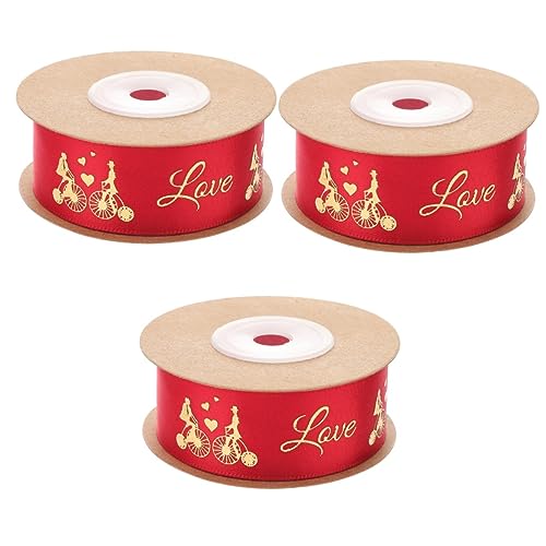 Operitacx 3St Schleife ribbon ripsband weinachtendecor süßigkeiten boxen weihnacjtsdeko mahlen valentinstag geschenkband Süßigkeitengeschenk dekoratives Geschenkband Valentinsband Polyester von Operitacx