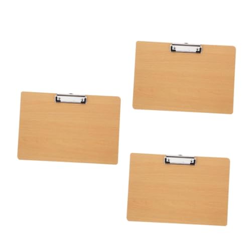 Operitacx 3St Schreibblock-Clip Klemmbrett Office-Dateiordner Clipboard-Clips Datei Zwischenablage Zwischenablageordner Clipboard-Ordner Zeichnung in der Zwischenablage Büroklammer MDF Khaki von Operitacx