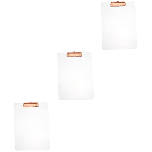 Operitacx 3St transparenter Ordner Klemmbretter Zwischenablagen Masse Speicher-Zwischenablage Planke schreibtafel buchstabentafel clipboard Acryl-Schreibblock Schulklemmbrett Eisen Rose Gold von Operitacx