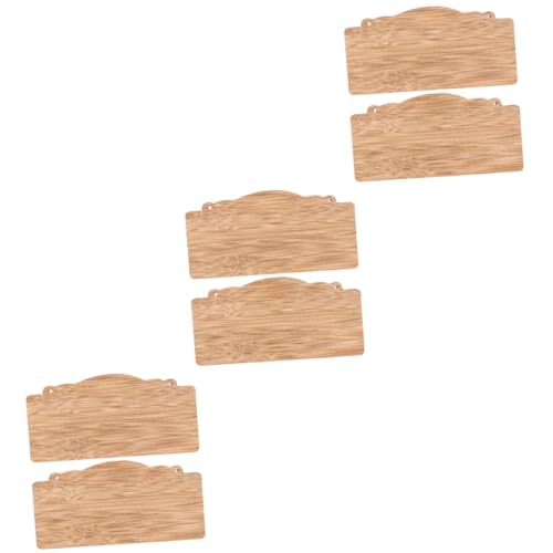 Operitacx 3sets Blankes Schild Aus Bambusholz Leere Plaketten Hängend Papier Planke Weihnachten Party Hochzeitsschild Handwerksprojekt Holzschild Leeres Holzschild Zum Selbermachen 2pcs*3 von Operitacx