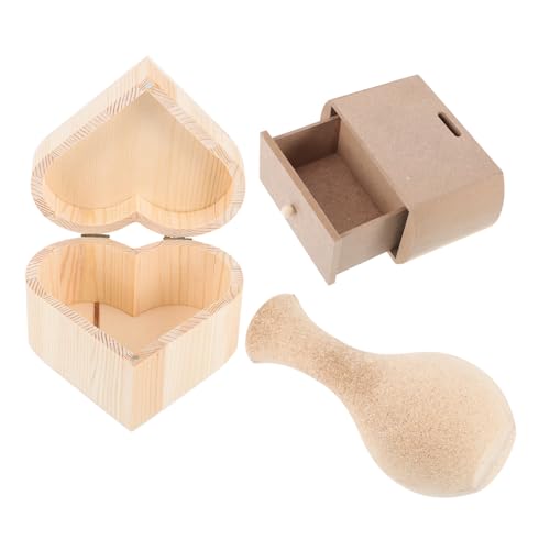 Operitacx 3st Schmuckschatulle Aus Holz Für Schmuck Handgefertigte Vasendekoration Schmuck-organizer Vasen Selber Machen Antikes Dekor Unfertige Pflanzvase Heimdekoration von Operitacx