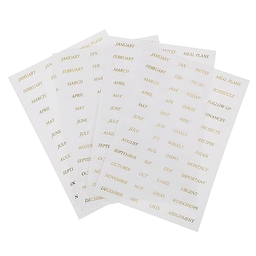 Operitacx 4 Blätter Aufkleber scrapbook scheckheft socken friends geschenkdeko partydeko einschulung Vintage-Sammelalbum Buchregisterkarten Klebestreifen Englische Phrasenticker PVC Golden von Operitacx