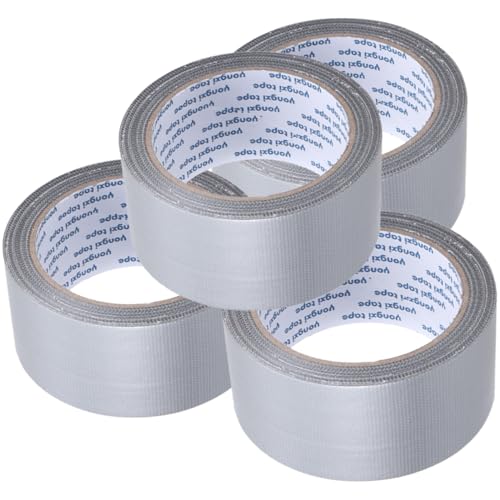 Operitacx 4 Rollen Wasserdichtes Gewebeband Teppichstreifen Plakatband Greifer Spender dickes klebeband teppichklebeband schwarzes Klebeband farbiges Klebeband Polyethylen und Gazefaser Grey von Operitacx