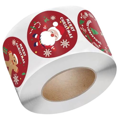 Operitacx 4 Rollen Weihnachtsaufkleber sticker säckchen wheinachtsgeschenke packet Etikett Weihnachtsdekorationen dekorative Siegelabziehbilder runder Aufkleber Kupferplattenaufkleber von Operitacx