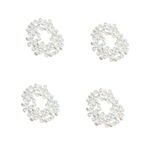 Operitacx 4 Sätze 4 Sets Fischschuppen Zubehör Cabochons Meerjungfrau Perlen Basteln Flache Runde Harz Cabochons DIY Schmuckzubehör Glitzernder Glitzer Schmuck 100 Stück * 4 von Operitacx