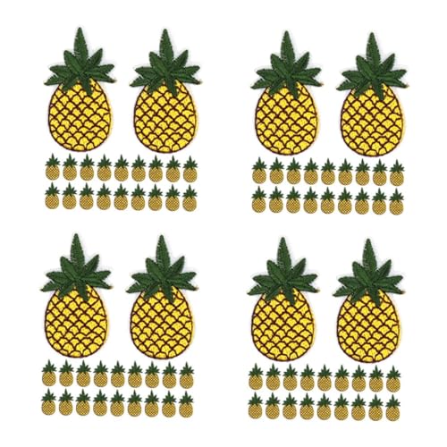 Operitacx 4 Sätze Ananas -stickerei Tüte Ananas Mini-handschuhe Patch-frucht Mini-zubehör Cartoon-ananas Waschbare Anti-scenen-handschuhe Zubehör Ananas Häkelananas Stickgarn 20 Stück * 4 von Operitacx